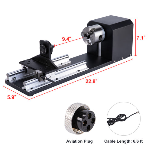 Eje Giratorio para Máquinas de Grabado Láser CO2 de 50W a 150W | LRA-KP58