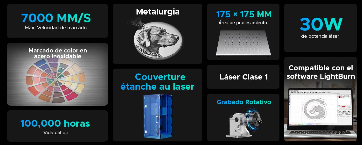 ventajas grabador laser 30w en metal con colores