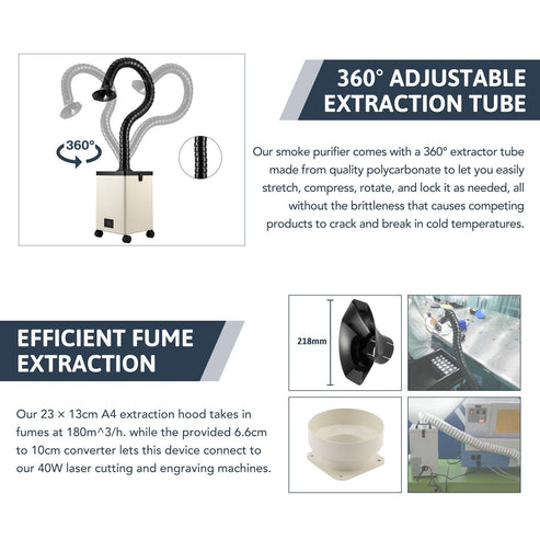 XF-180 Fume Extractor with Adjustable Extraction Tube